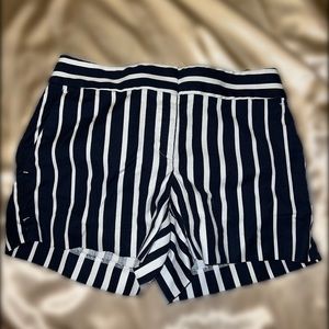 Ann Taylor Loft Riviera Mid Rise Shorts, Blue and White Striped